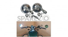 Royal Enfield Super Meteor 650 Bar End Mirrors with Mounts Chrome - SPAREZO